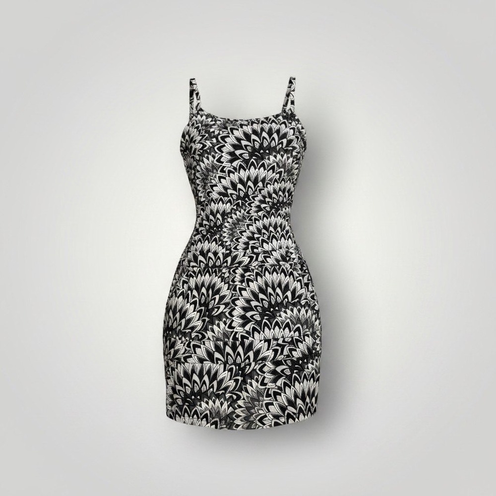 prAna Lexi Sundress Women Medium Black Lotus Mini Dress Active Travel Yoga Sport